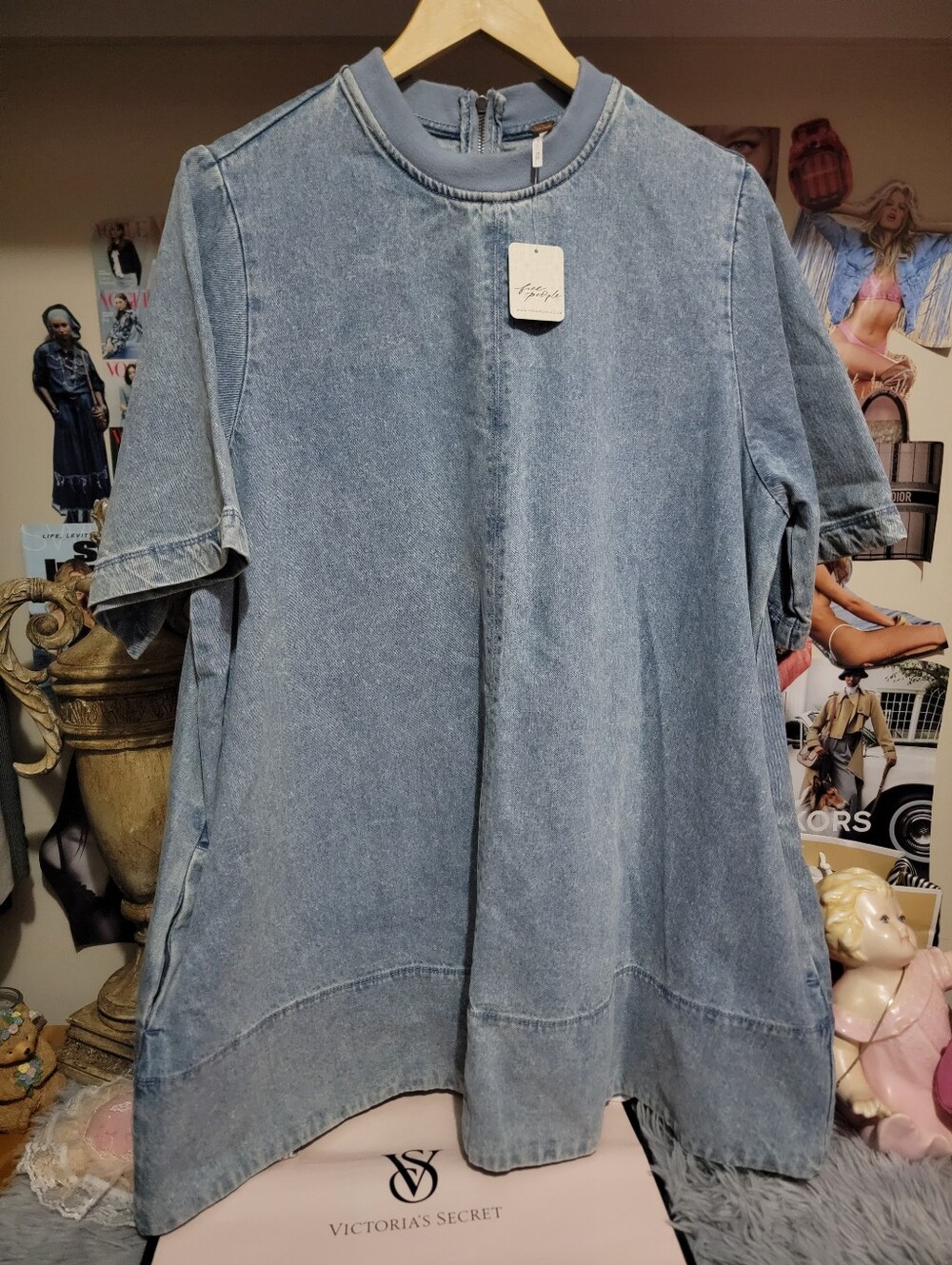 NWT Harlow Mini Dress By Free People Medium Ocean Blue - Picture 5 of 5